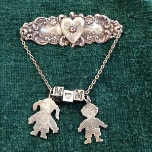 Vintage Sterling Silver MOM Pin